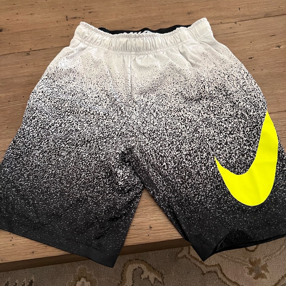 Nike Gradient Shorts with Neon Yellow Swoosh
